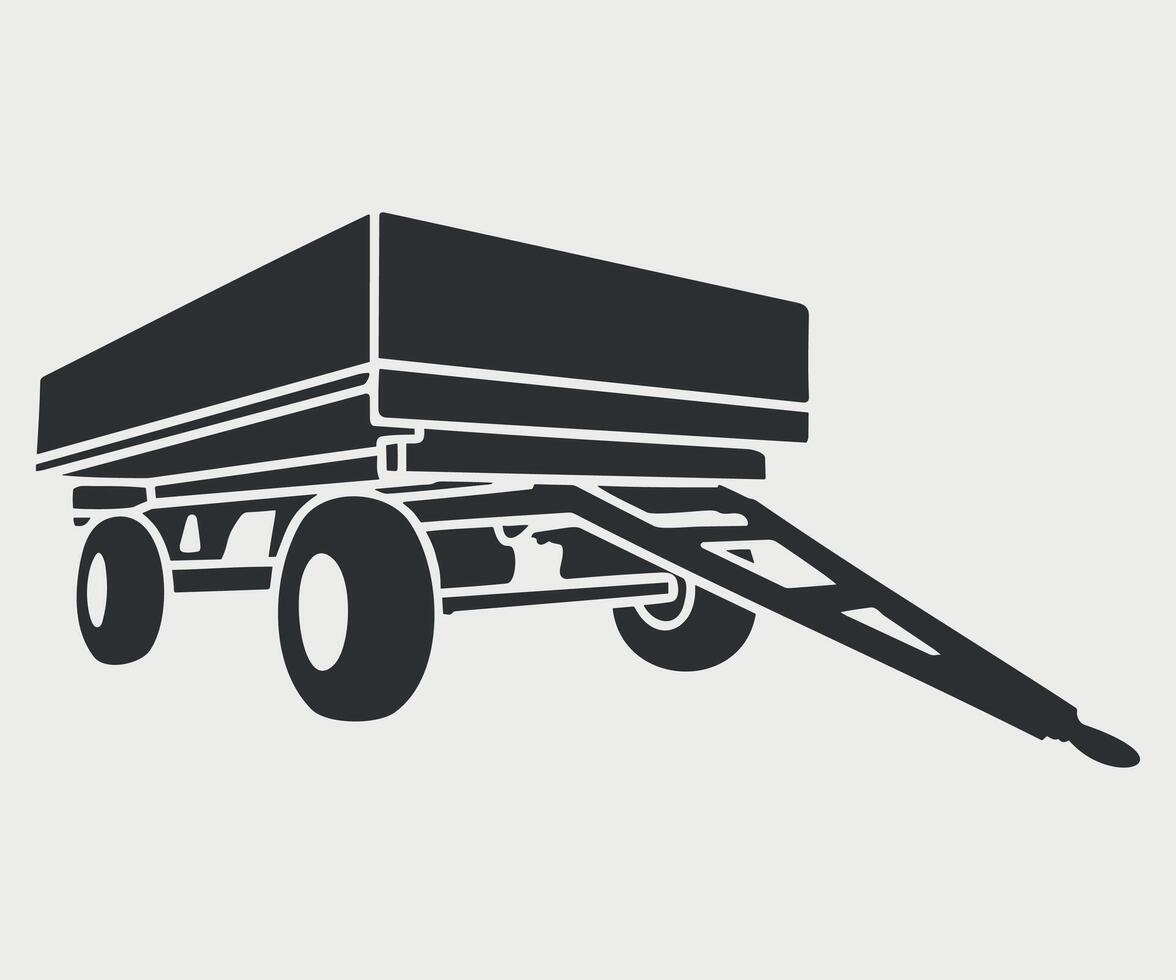 tractor trailer black and white icon isolated vector