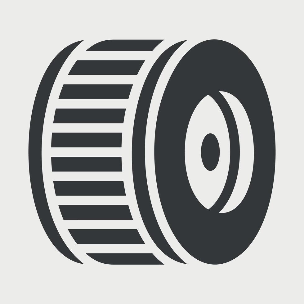 reel icon isolated vector