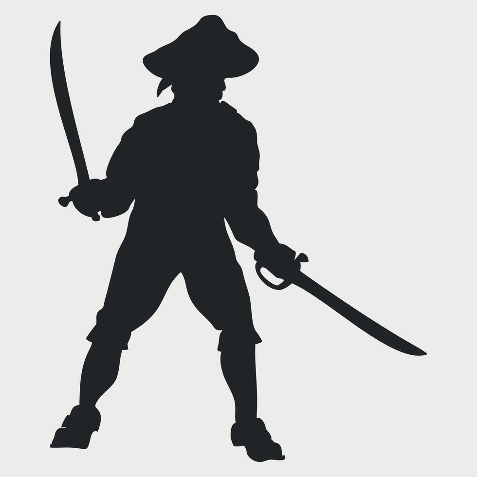 icon of pirate with sword isolated vector