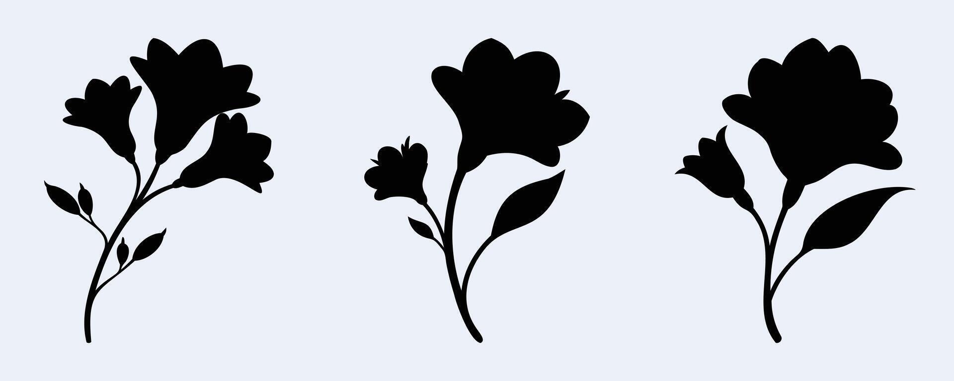 Freesia Silhouette Bundle illustration vector