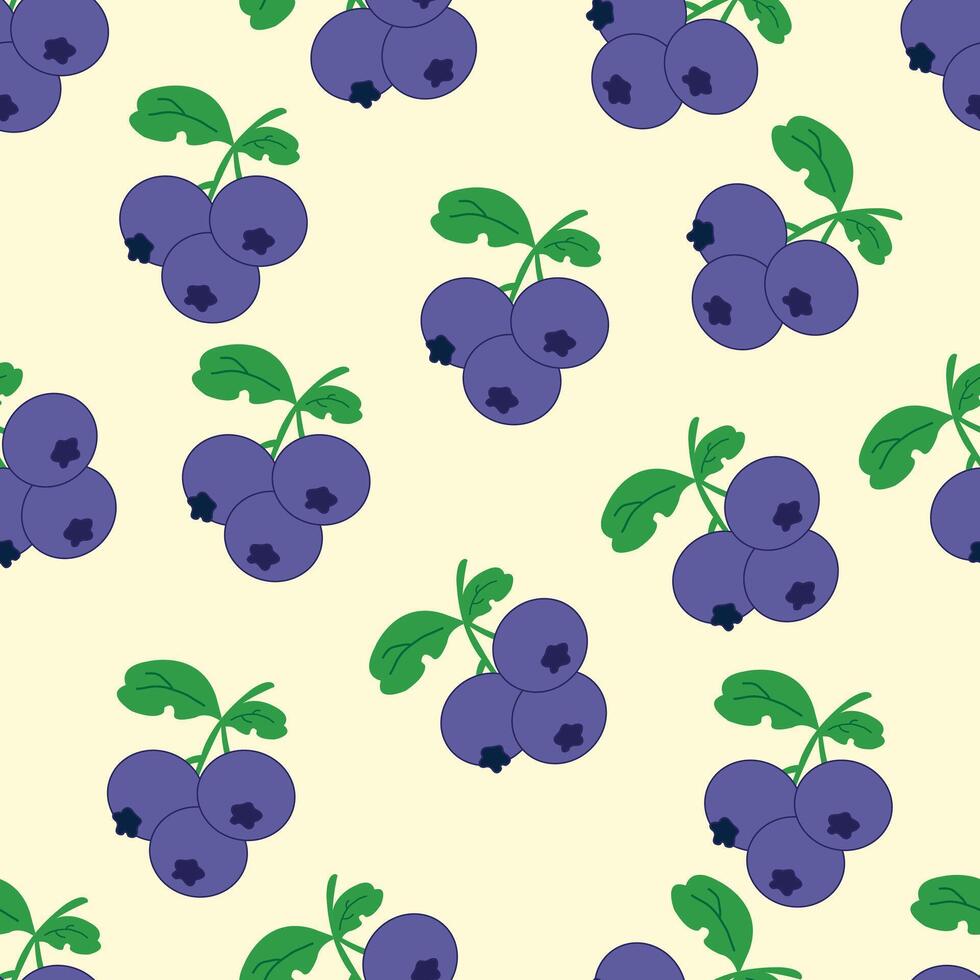 Blue berry pattern. vector