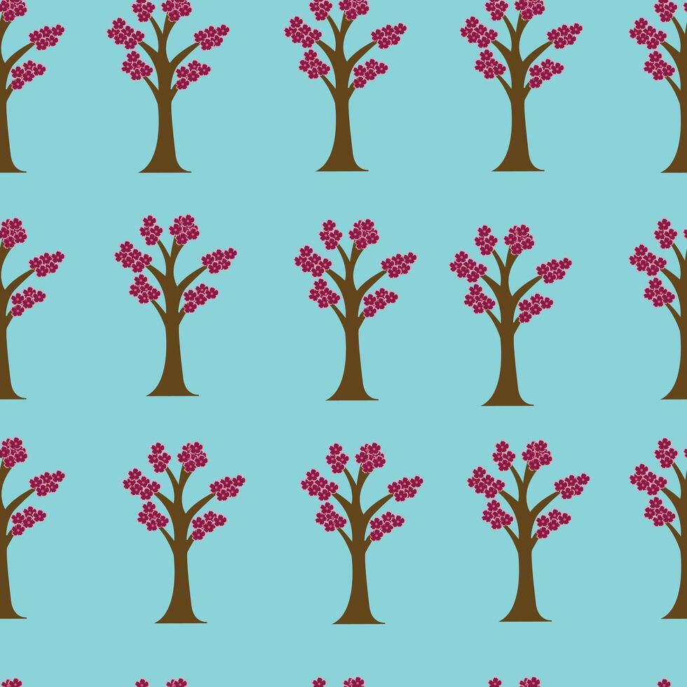 Tree with flower pattern vector