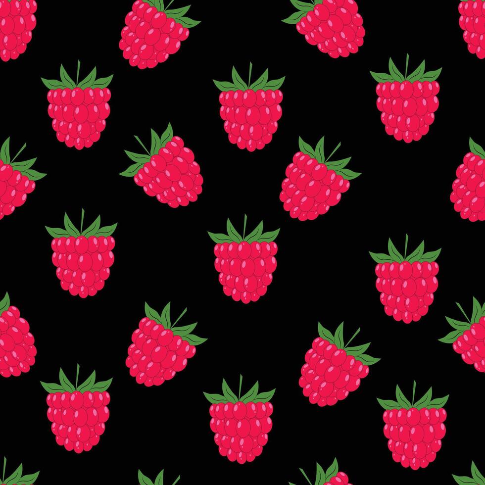 seamless raspberry pattern vector