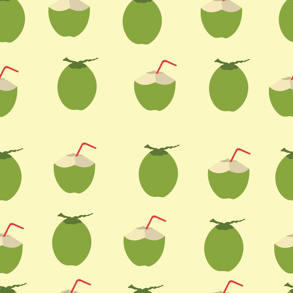 green coconut pattern vector
