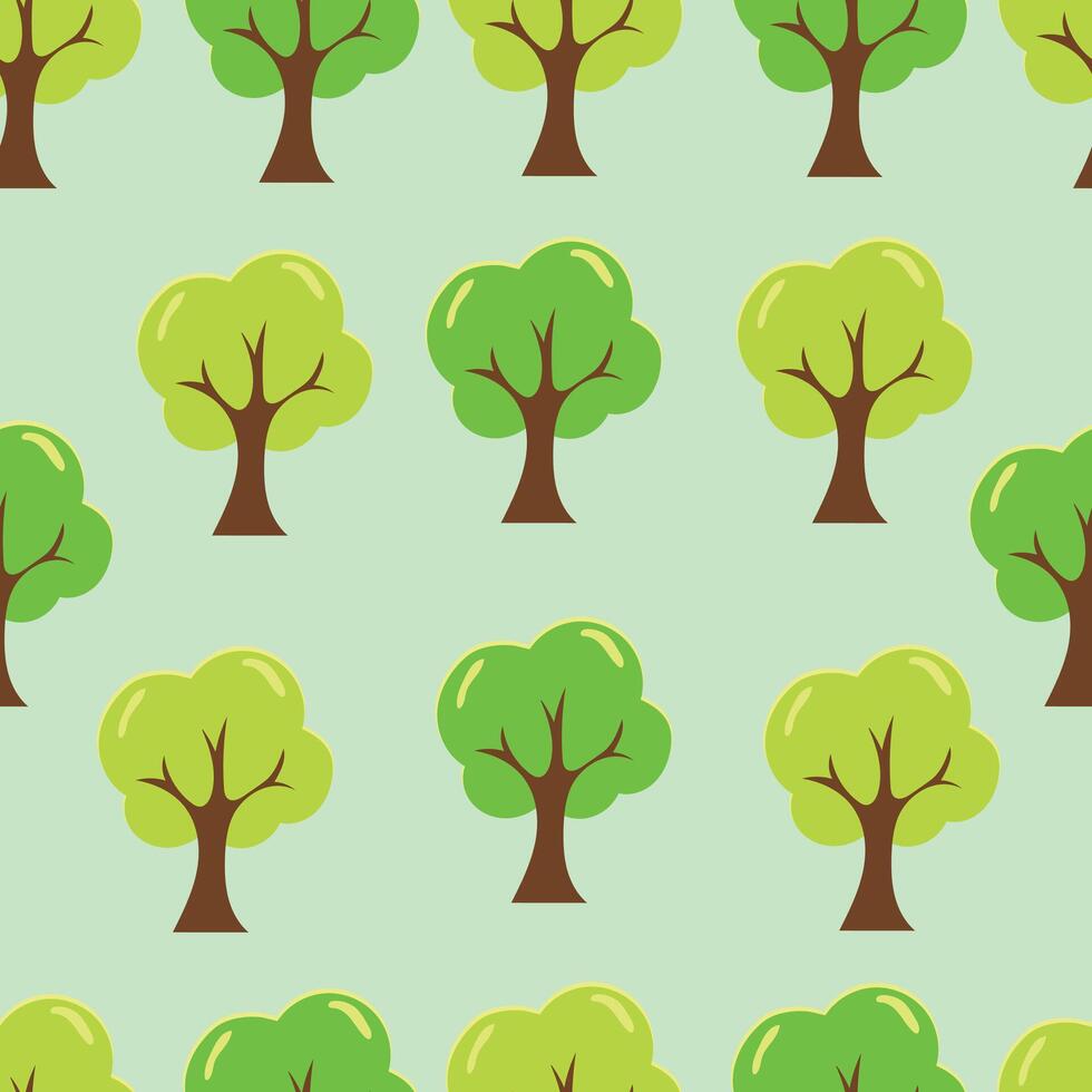 seamless tree pattern vector