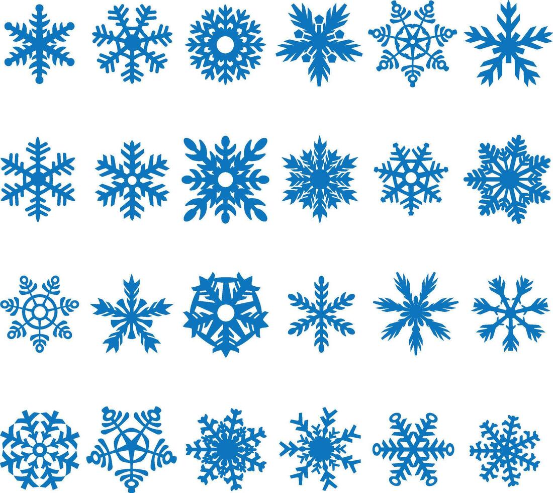 Snowflake set. Snow icons. Winter holiday sign vector