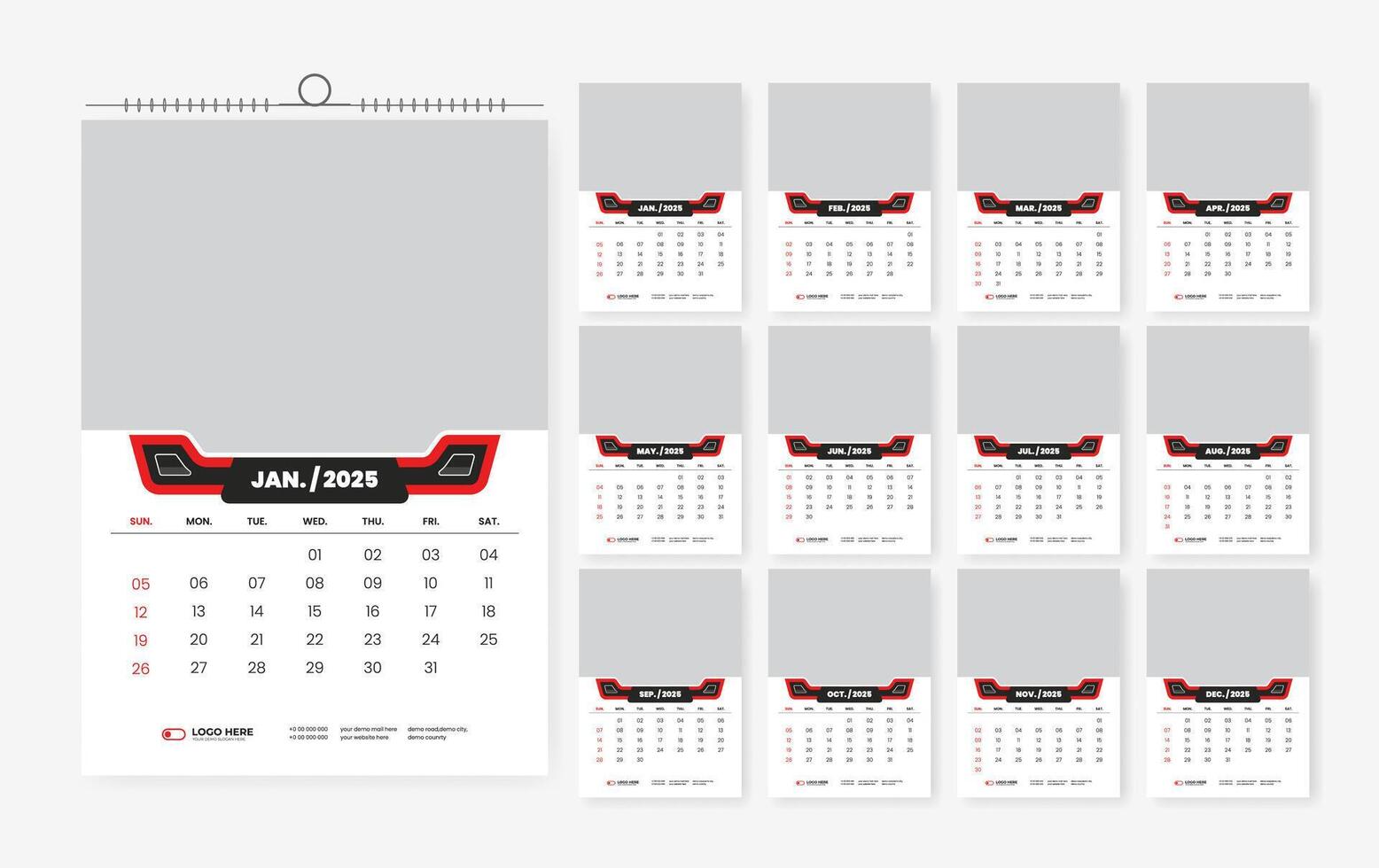 calendar design 2025 vector