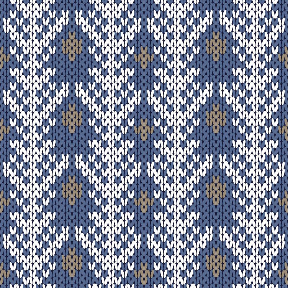 Knitting with beautiful patterns is used in winter clothes. vector