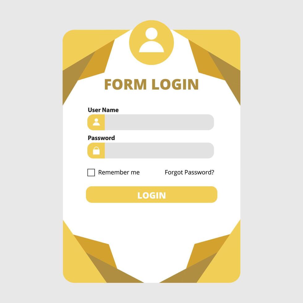 login form template with an elegant and modern frame vector