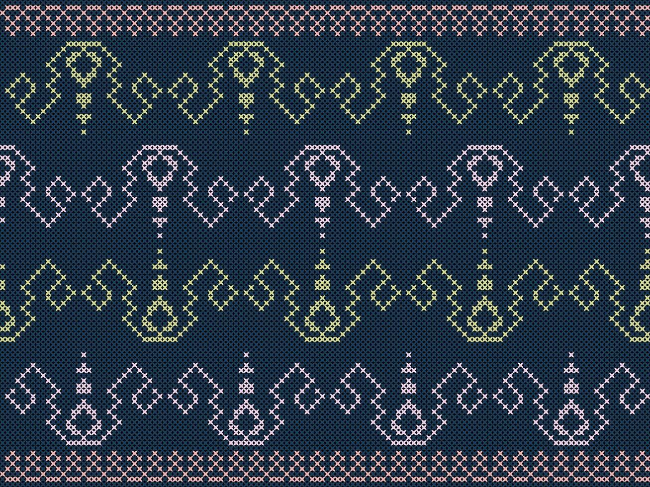 Colorful seamless knitting pattern. Design for capet, wrapping, clothing, knitting, Ikkat, ikat, fabric. vector