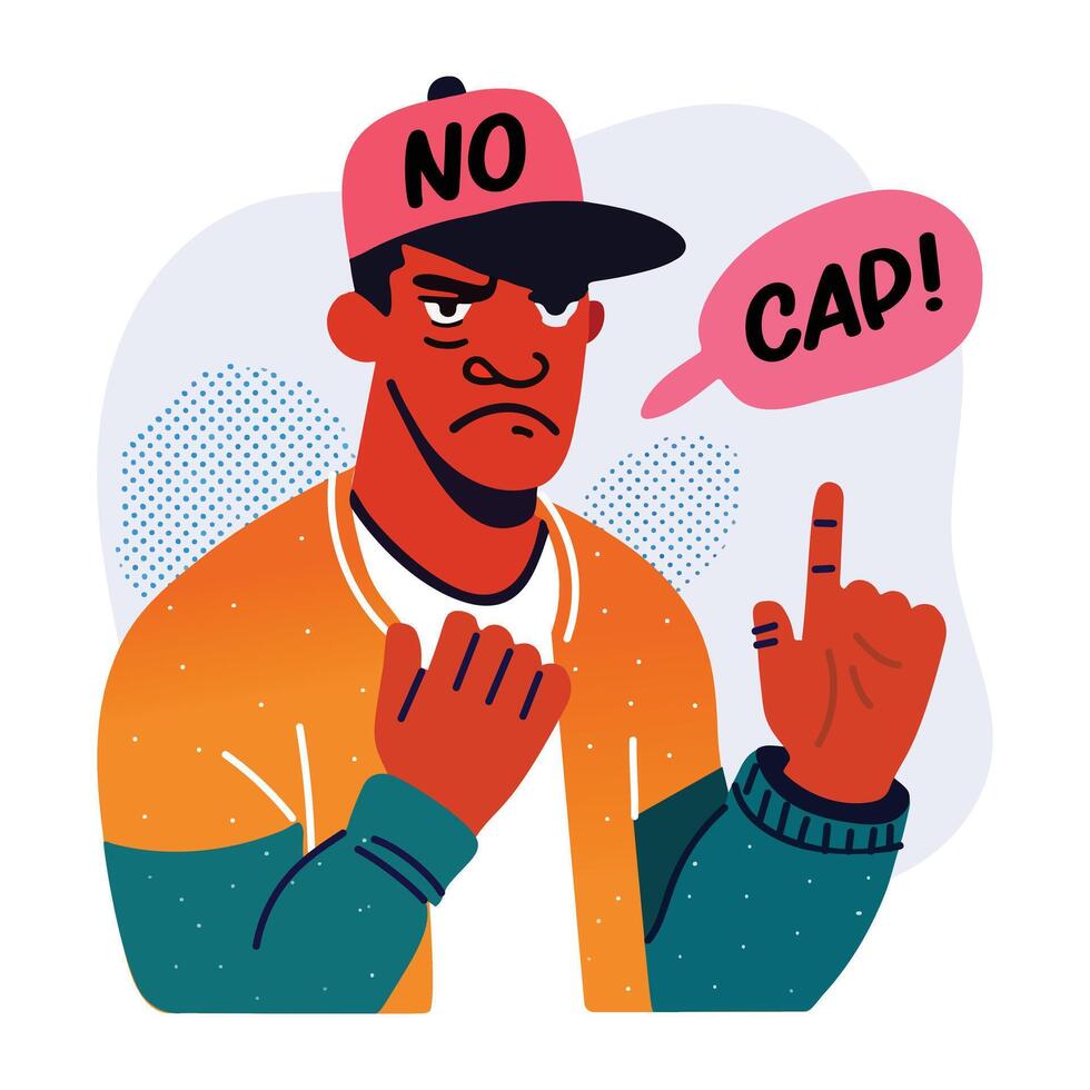 No cap typography sticker in flat style vector