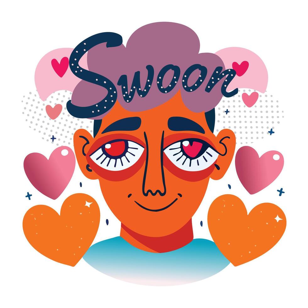 Romantic wait sticker in flat style vector