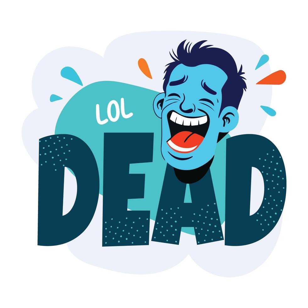 Hilarious laugh sticker in flat style vector