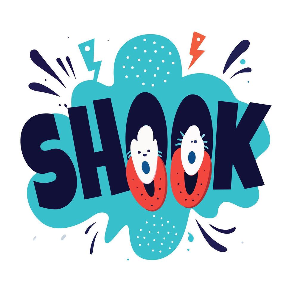 Shocked typography sticker in flat style vector