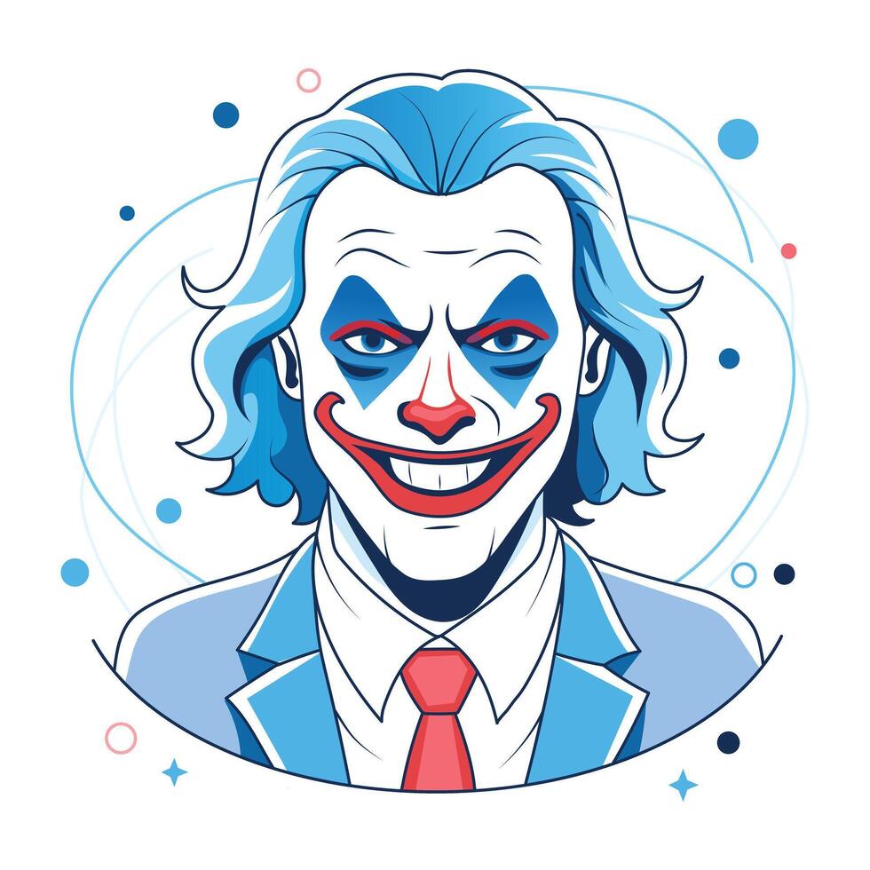 A flat style illustration of joker smile vector