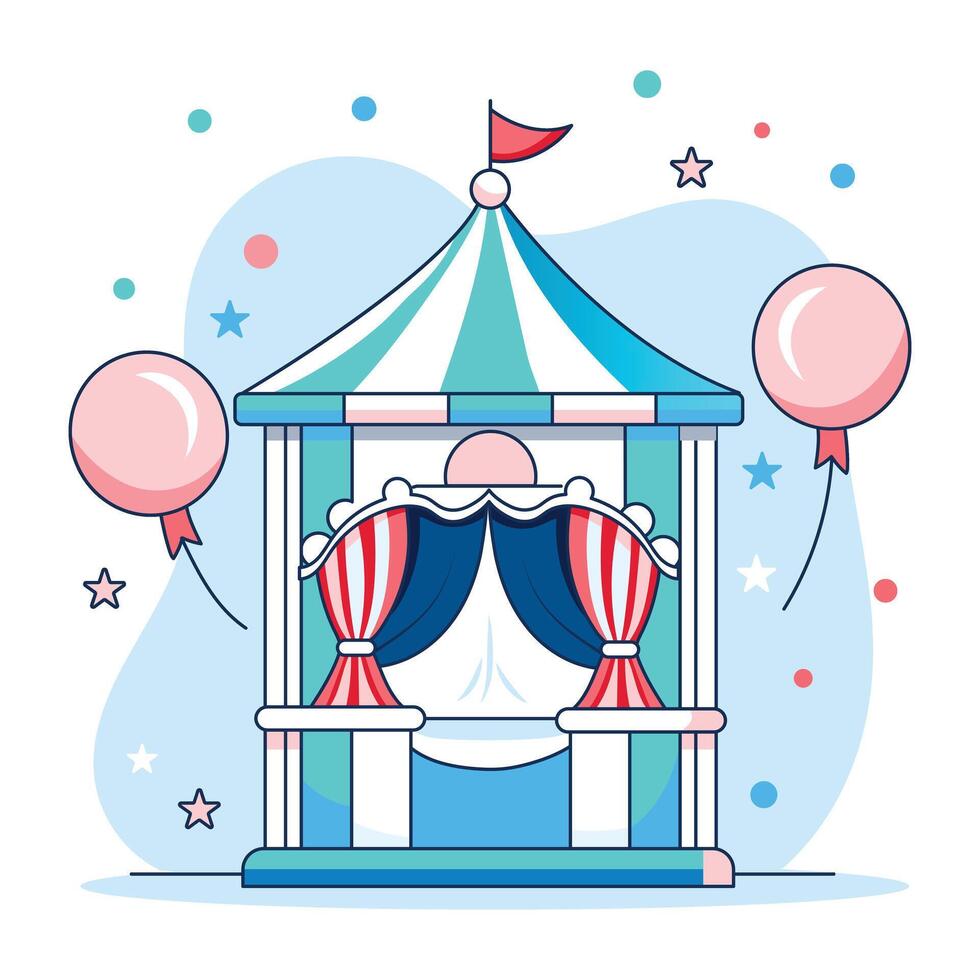 A flat style illustration of a circus shop vector