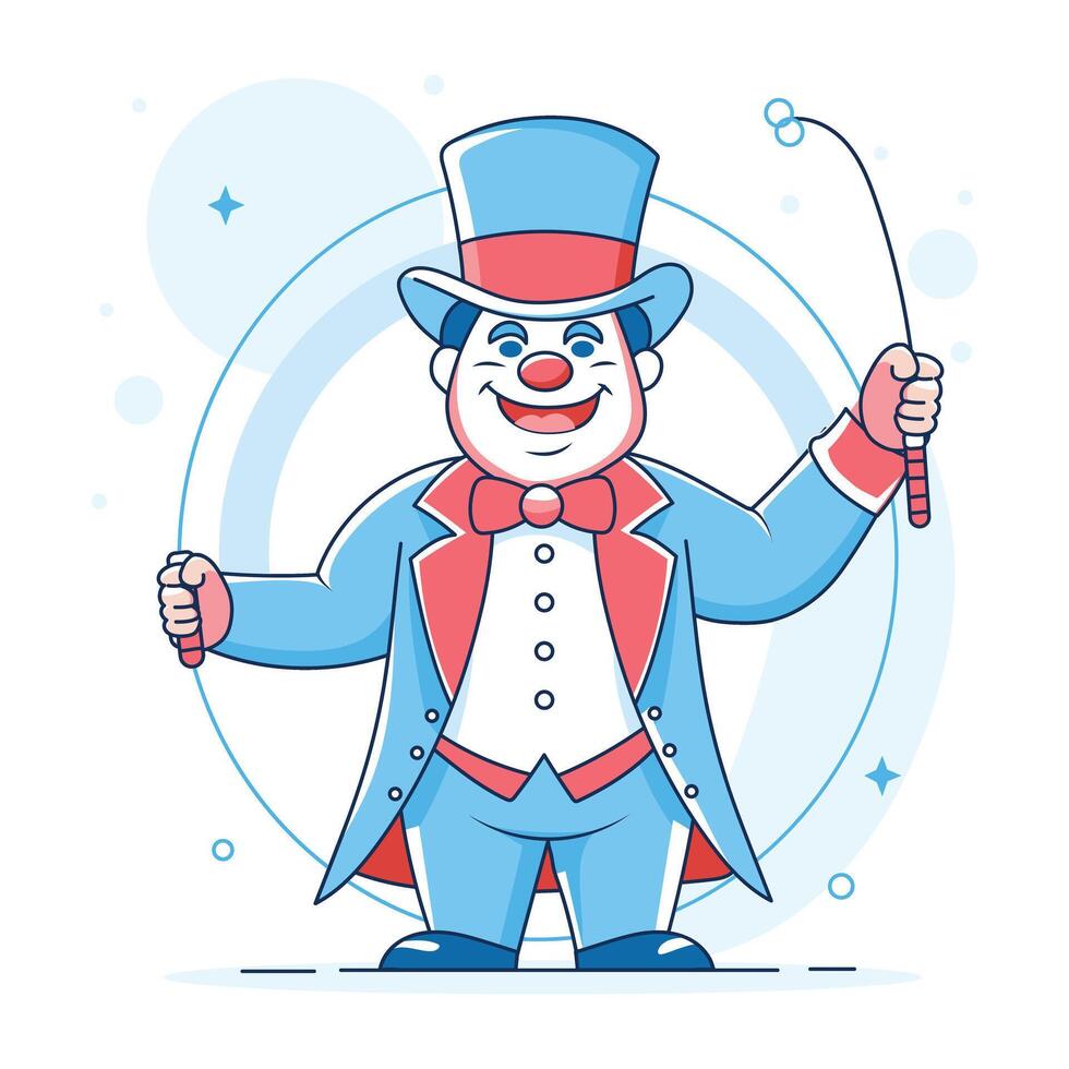 A flat illustration of circus ringmaster vector