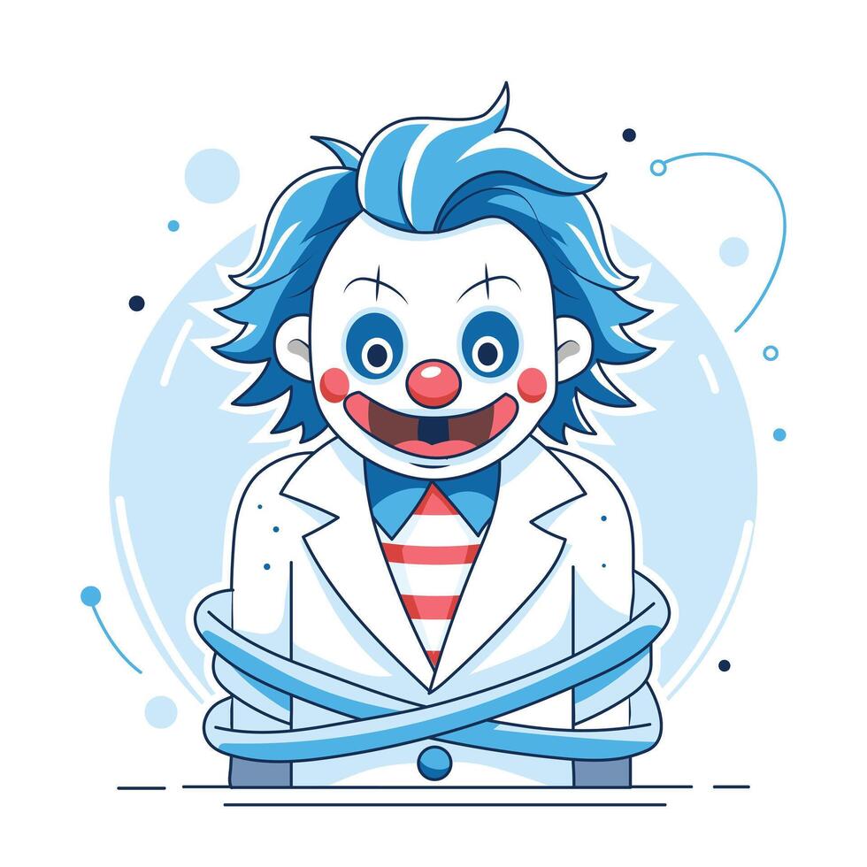 A flat style illustration of scary clown vector