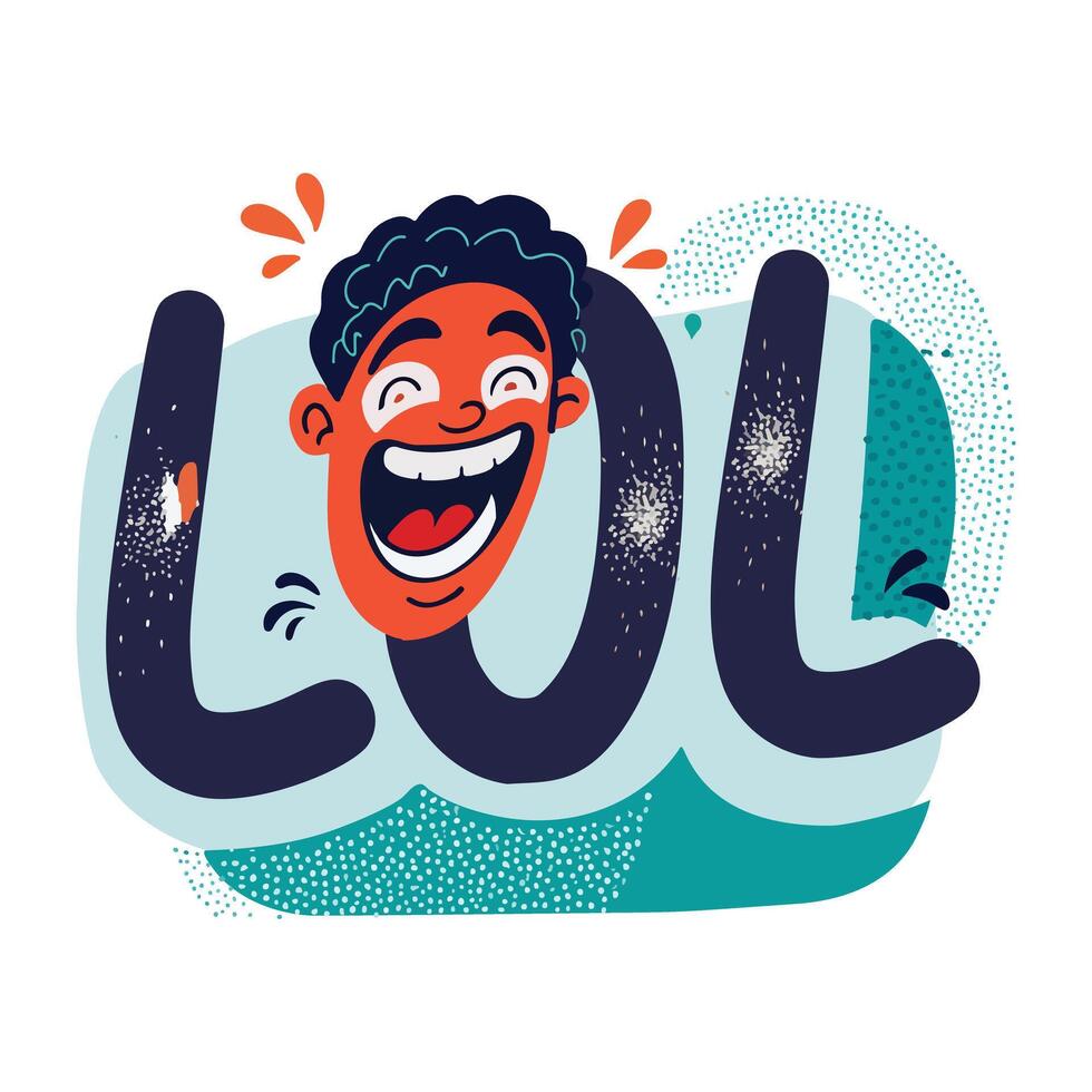 Lol sticker in flat style vector