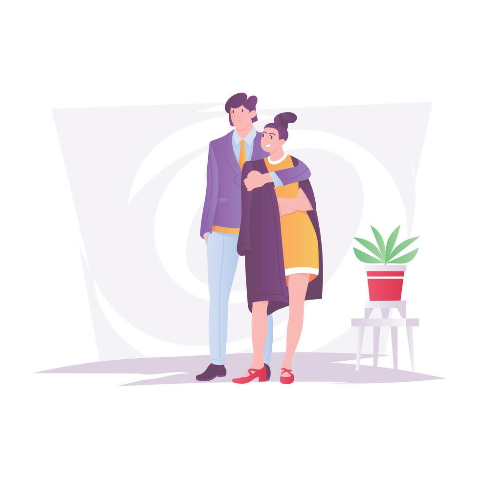 Couple shoot illustration in flat style vector