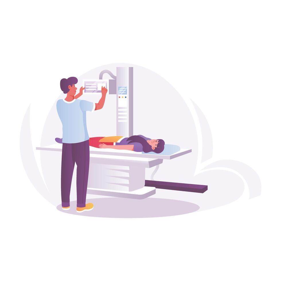 Fluoroscopy illustration in flat style vector