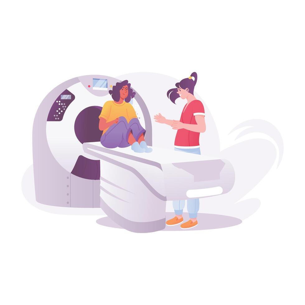 Mri machine illustration in flat style vector