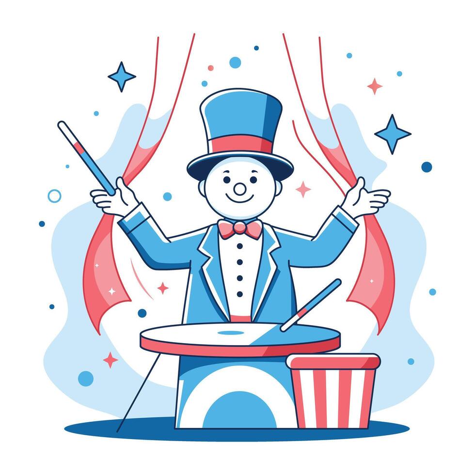 Magician illustration in flat style vector