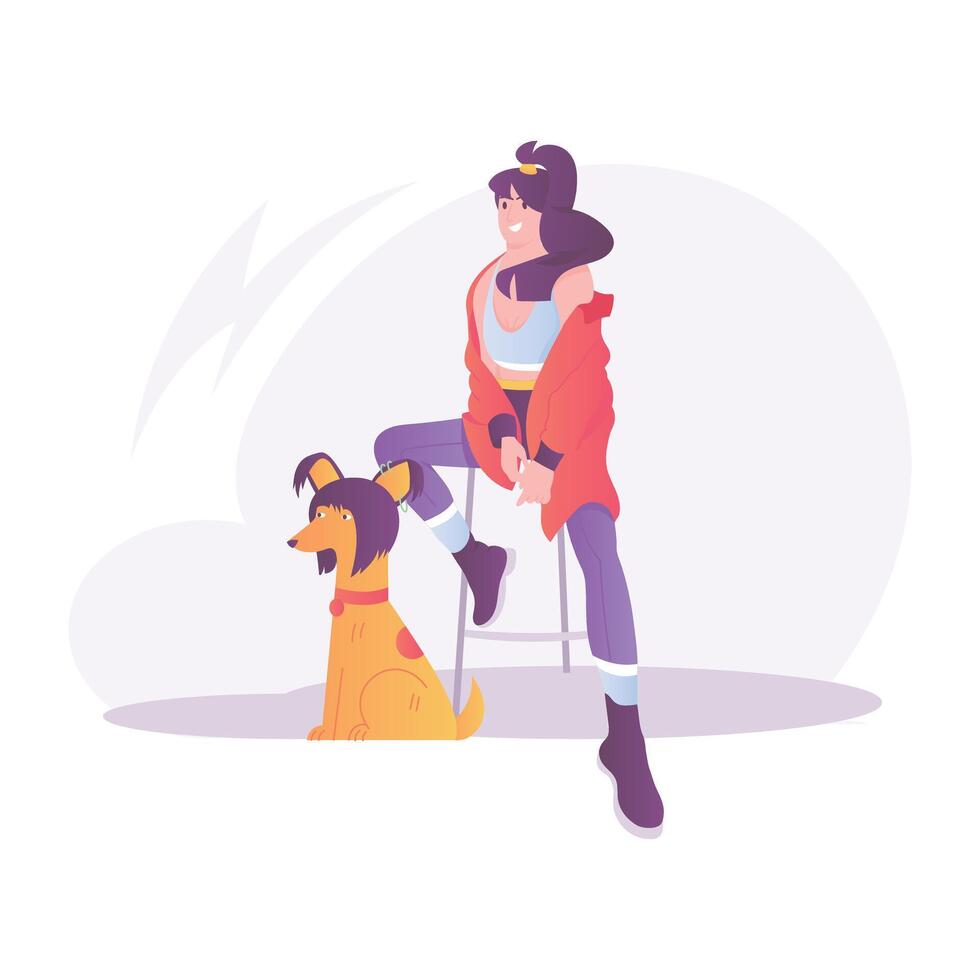 A flat style illustration of pet photography vector