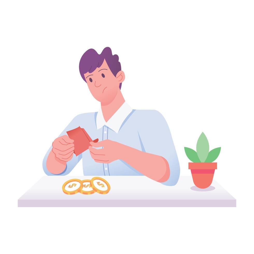 Financial crisis illustration in flat style vector