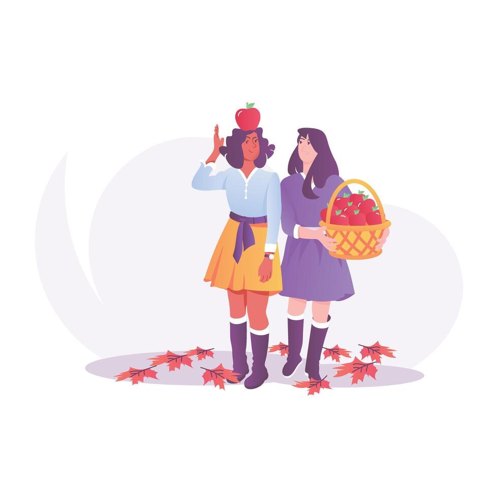 Thanksgiving day illustration in flat style vector