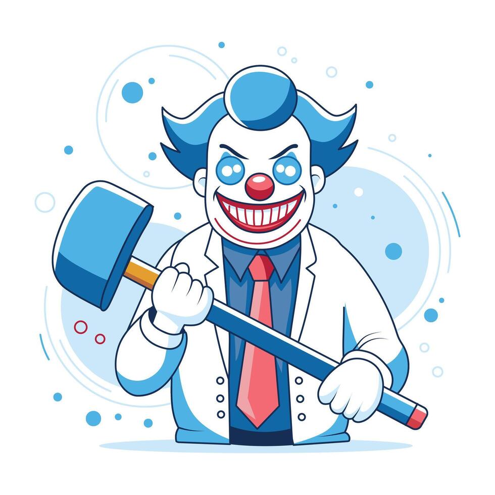 A flat illustration of haunted clown vector