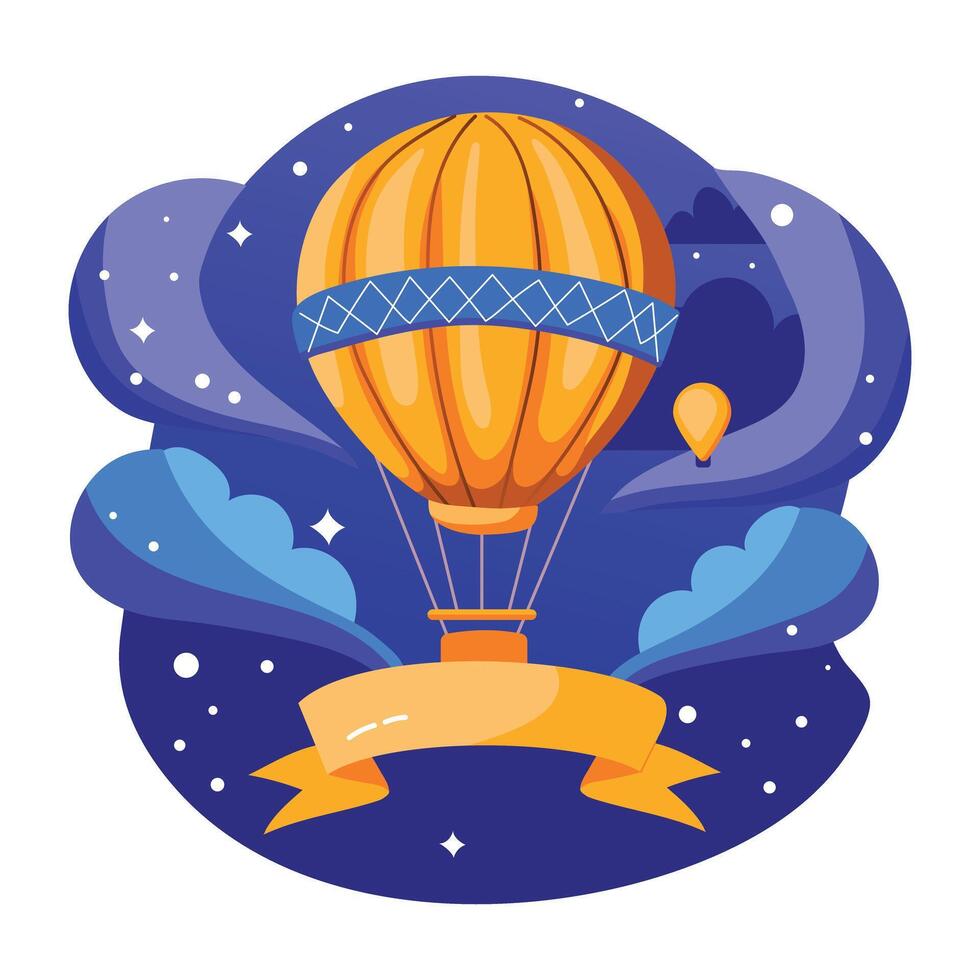 Sky adventure illustration in flat style vector
