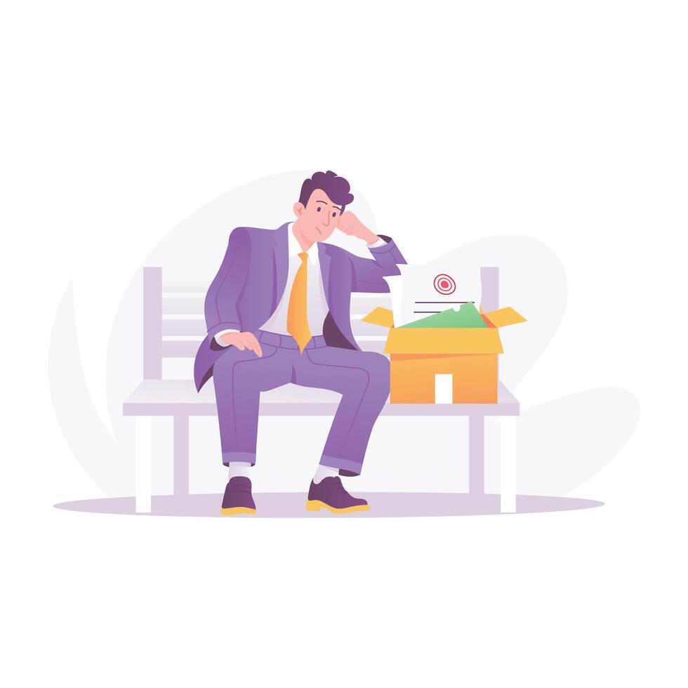 Unemployment illustration in flat style vector