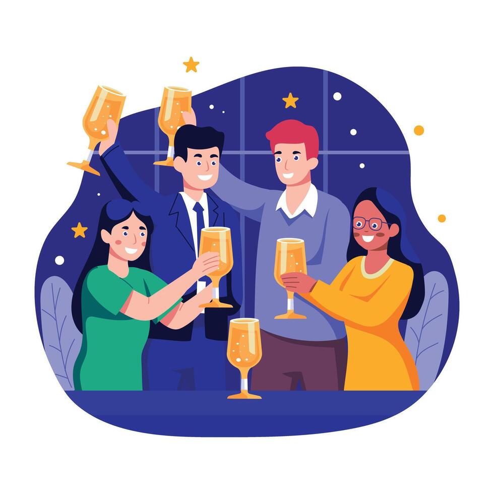 Celebrate drinking illustration in flat style vector
