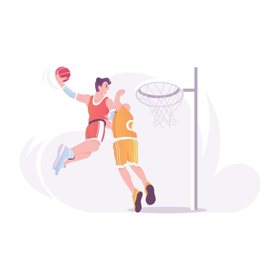 A flat style illustration of basketball vector