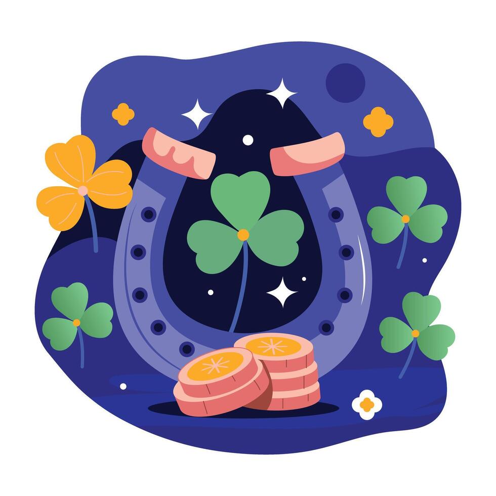 Horseshoe illustration in flat style vector