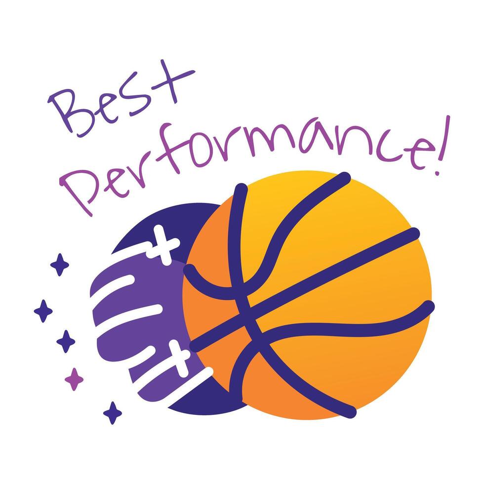 Best performance sticker in flat style vector