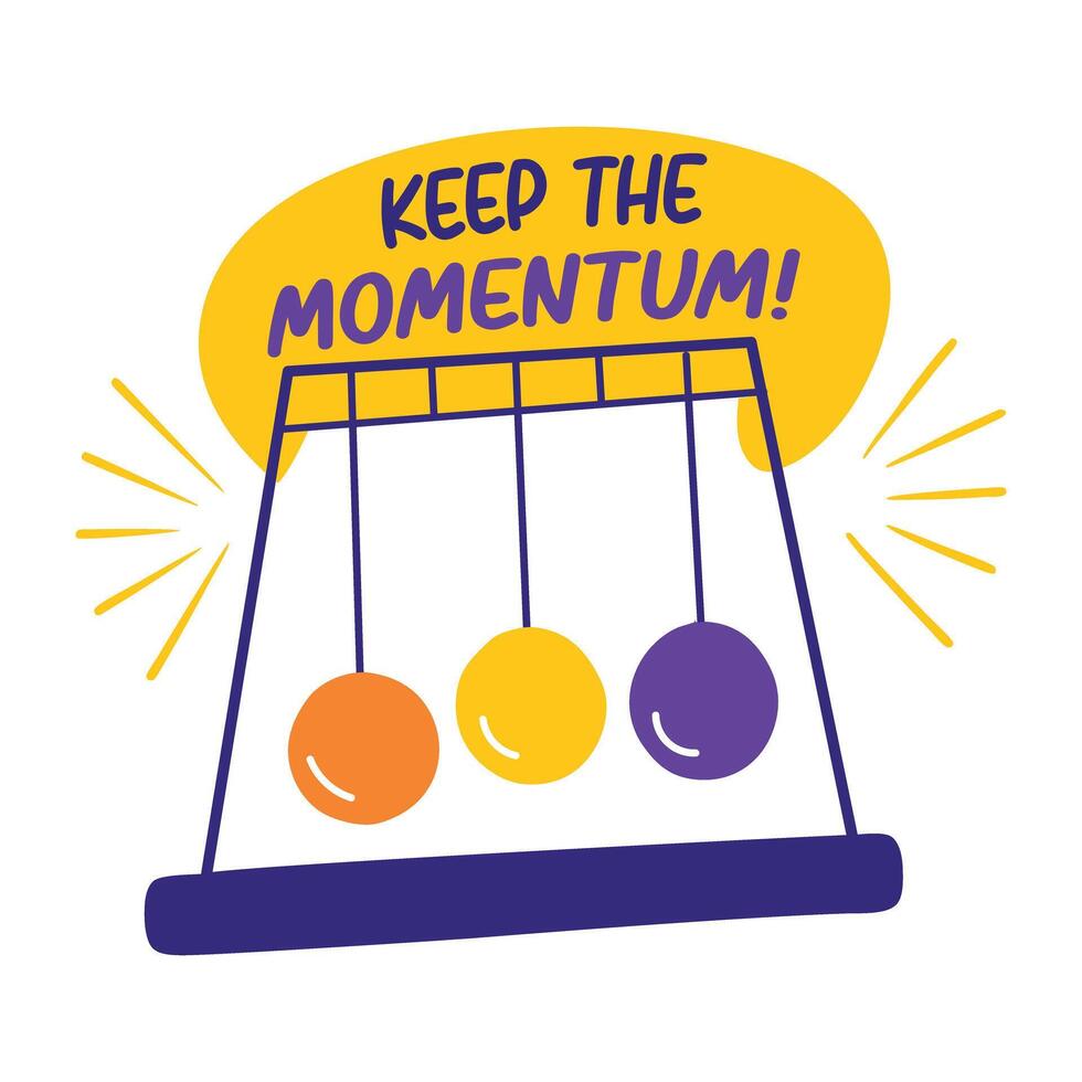 Momentum sticker in comic style vector