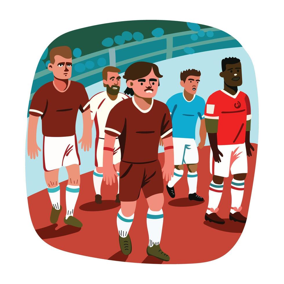 A flat style illustration of match players vector
