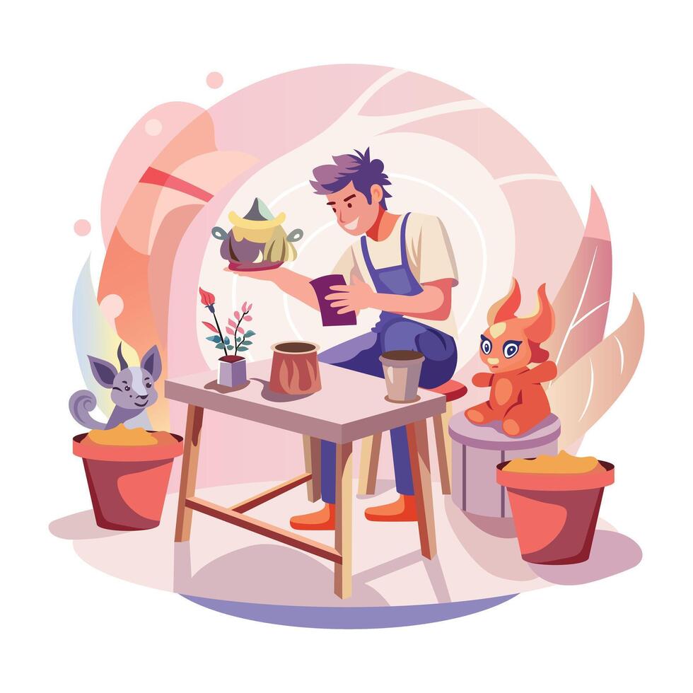 A flat illustration of storyteller vector