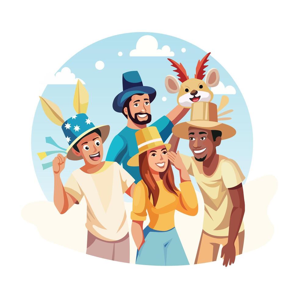 Daily Lifestyle Flat Style Illustrations vector