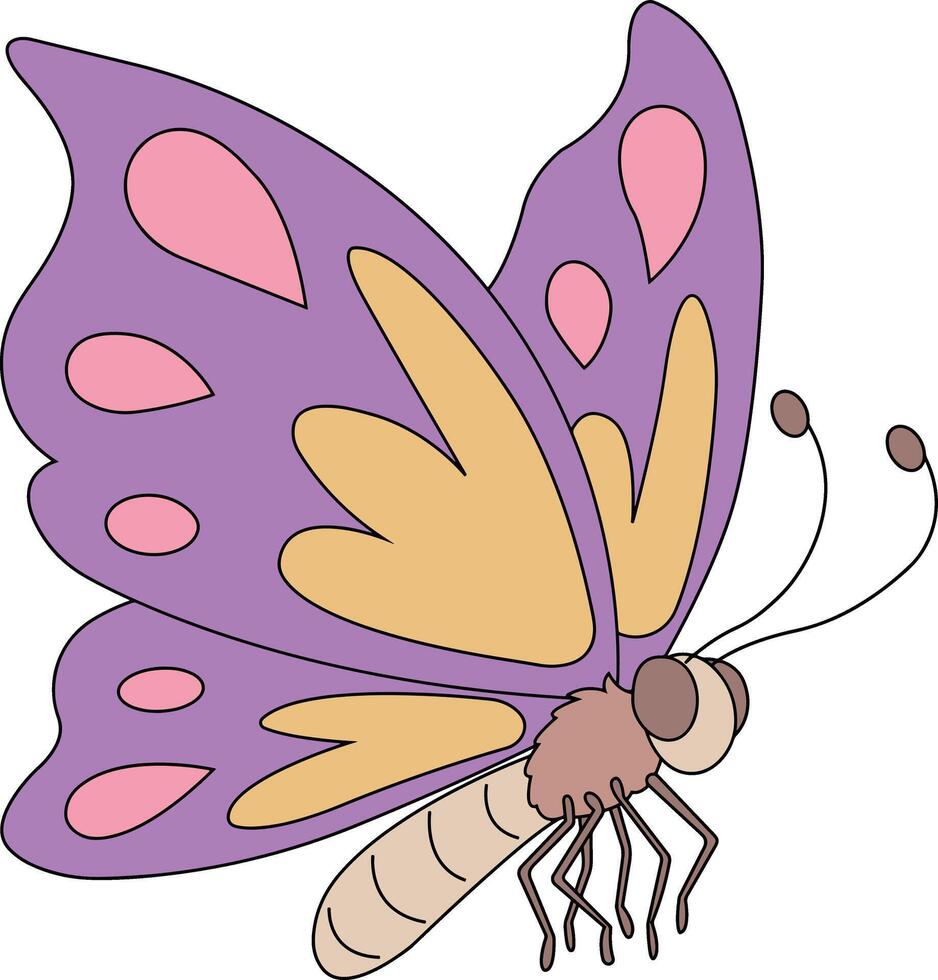 Artistic Wide-Winged Butterfly Illustration vector
