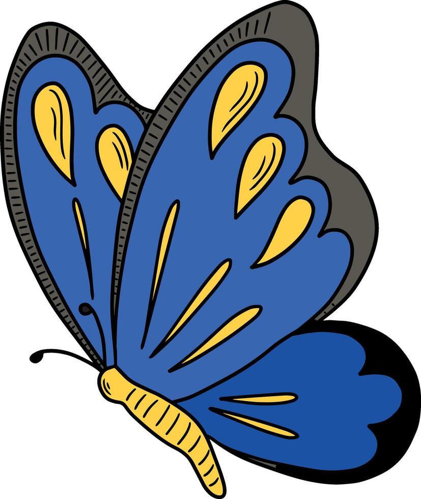 Wide-Winged Butterfly Illustration in Format vector