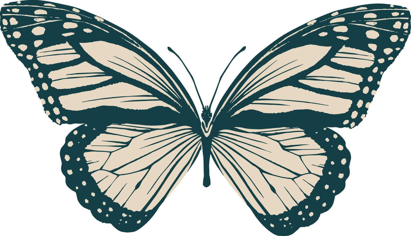 3D cartoon butterfly isolated white background vector