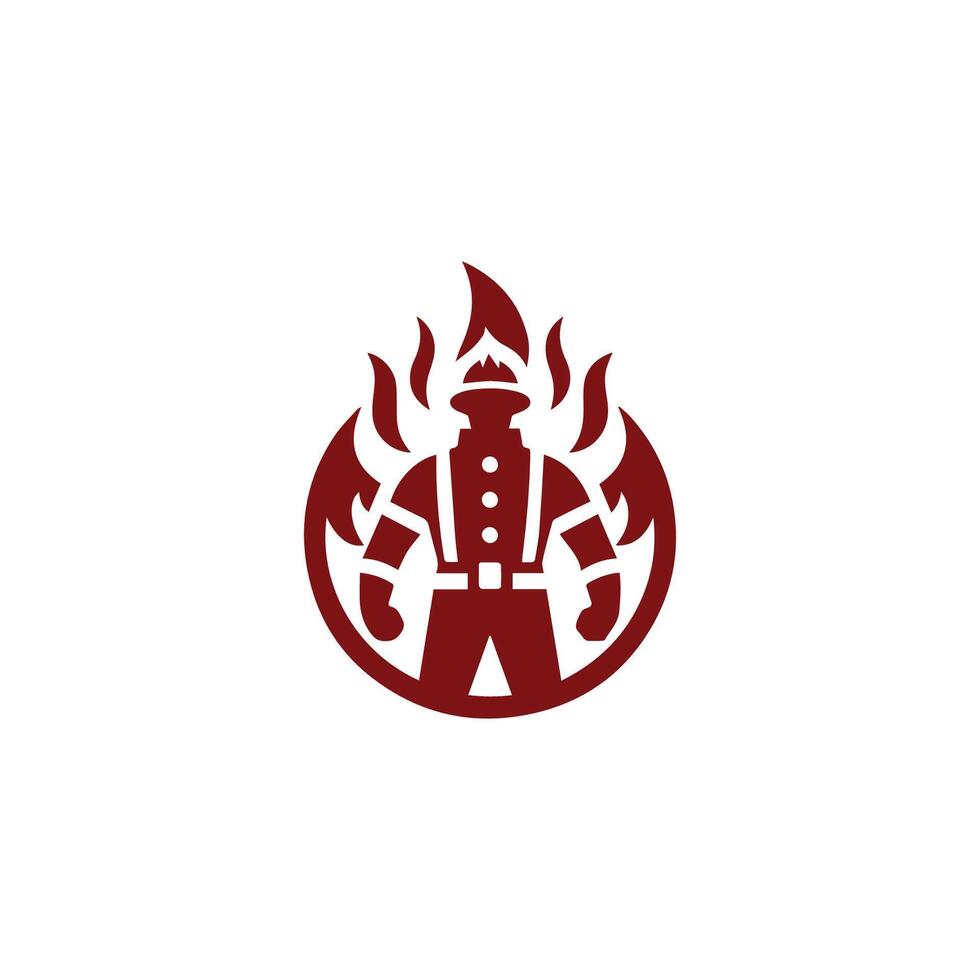 Fire man logo vector