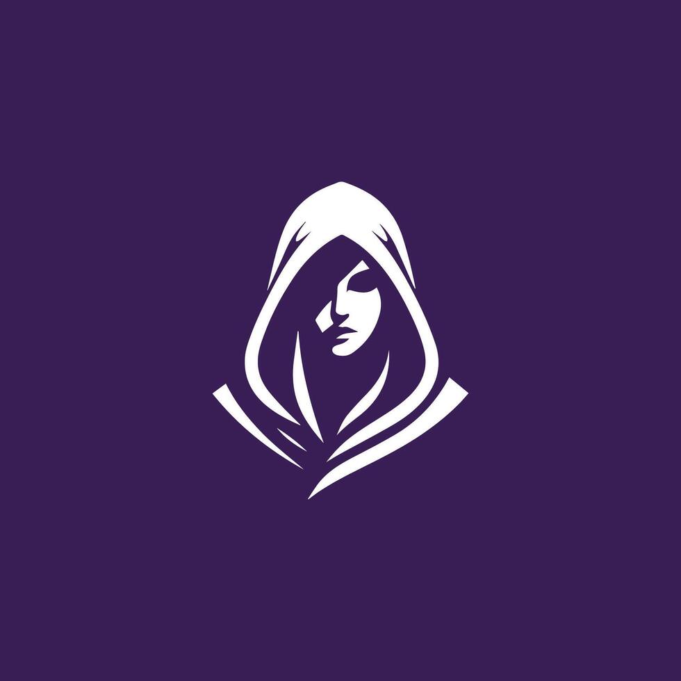 Elegant Hooded Woman Logo vector
