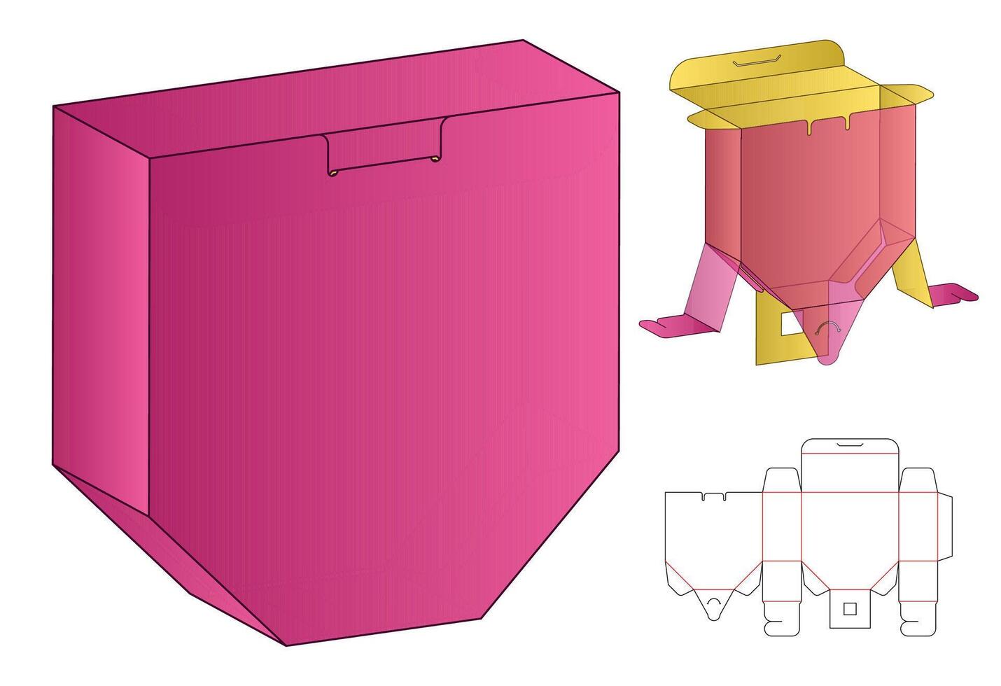 Box packaging die cut template vector