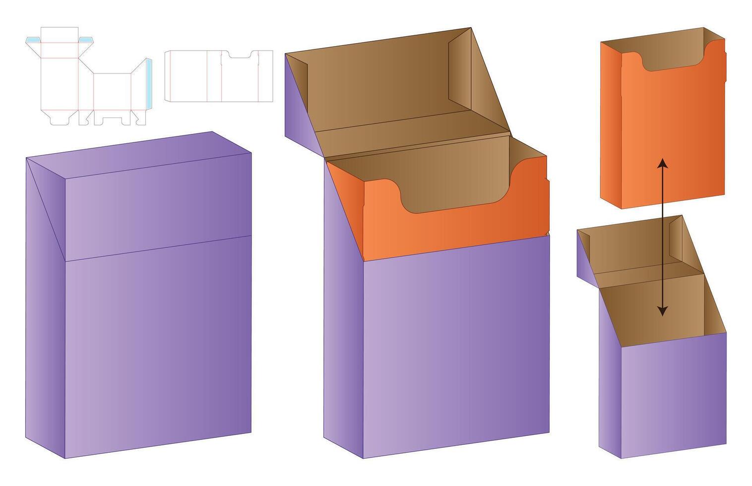 Box packaging die cut template vector