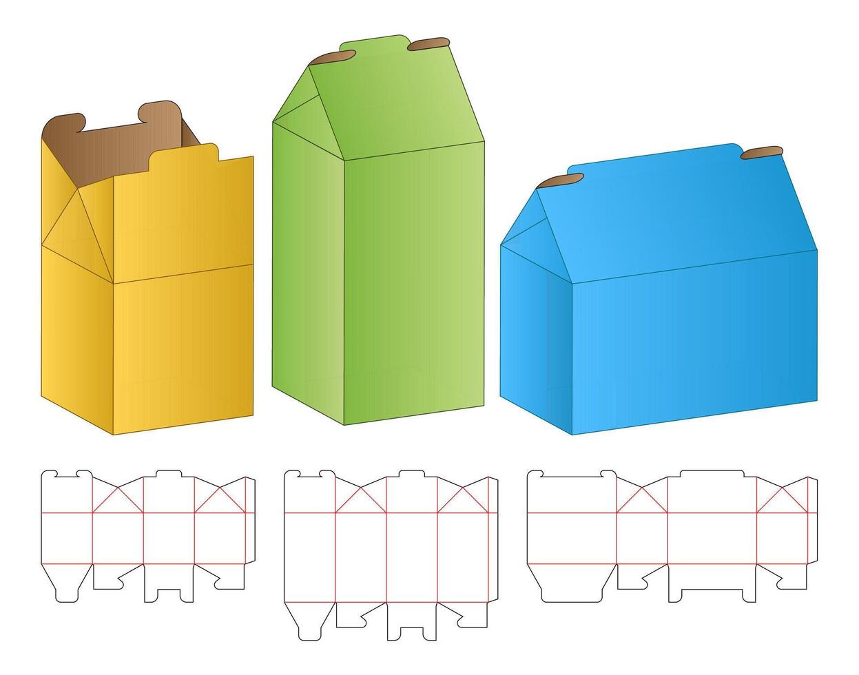Box packaging die cut template vector