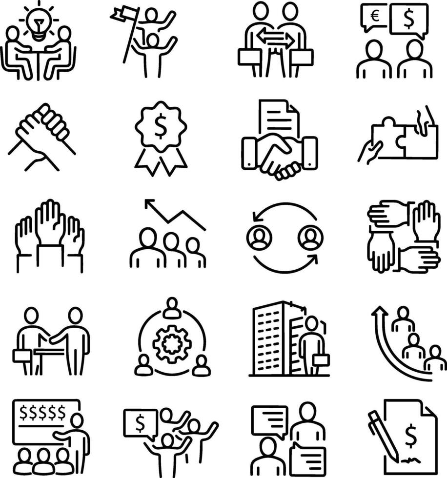 Headhunting And Recruiting minimal thin stroke icon set. Included the line icons as Recruitment, Career Goals. vector